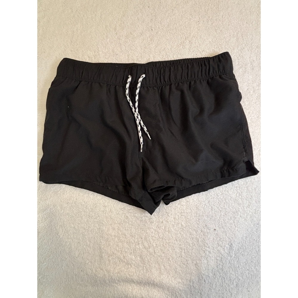 ASOS Swim Board Shorts Mens XL Black Mesh Lined Drawstring Swimwear Surfing‎